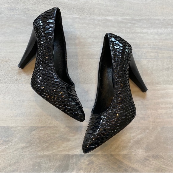 Proenza Schouler snakeskin black pumps heels 37 7 - Picture 2 of 8